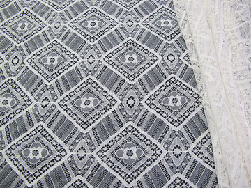 Het geometrische Koningsblauwen van de Katoenen Nylon Netwerk Kantstof voor Nachthemden syd-0004 leverancier