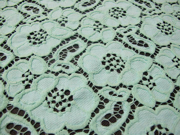 Katoenen van de munt Groene Guipure Nylon Kantstof/Stofferingsstof syd-0010 leverancier