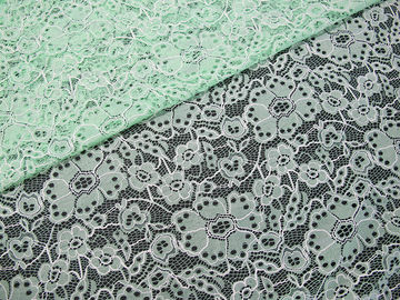 Douane Duurzaam van de Katoenen Nylon Geborduurd Groen de Bloempatroon Kantstof leverancier
