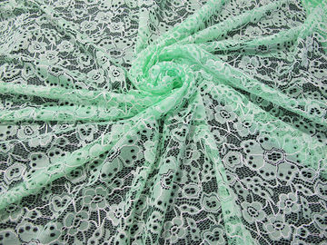 Douane Duurzaam van de Katoenen Nylon Geborduurd Groen de Bloempatroon Kantstof leverancier