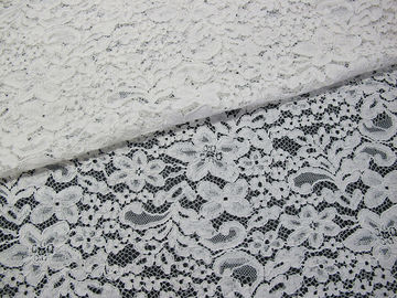Mooie Witte Geribde Kantstof/de Stof van het Jacquardkant door de Werf leverancier
