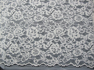 Wit Bruids Geribd Kantstof Gebreid Katoenen Nylon Rayonkant voor Kleding leverancier