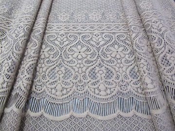 De grijze Wimper Gebreide van de Katoenen Nylon Elastische Dikke Bloem Kantstof voor Dame Dress leverancier