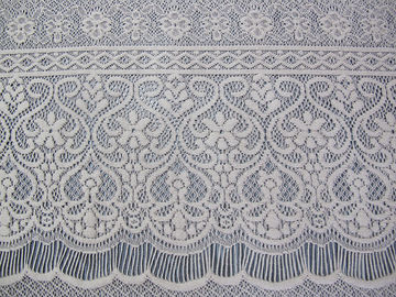 De grijze Wimper Gebreide van de Katoenen Nylon Elastische Dikke Bloem Kantstof voor Dame Dress leverancier
