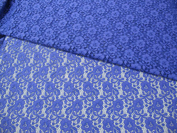Blauwe Nylon Digitale Mini Bloemen van de Kantstof voor Dame Dress leverancier