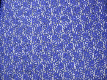 Blauwe Nylon Digitale Mini Bloemen van de Kantstof voor Dame Dress leverancier