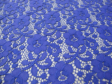 Blauwe Nylon Digitale Mini Bloemen van de Kantstof voor Dame Dress leverancier