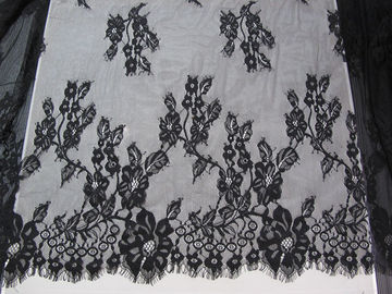 Het Kantversiering van de manier Grote Zwarte Wimper 100% Nylon voor Dame Dress CY-HB0481 leverancier