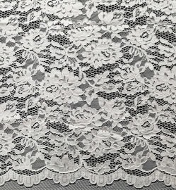 Nylon Bruids Kantstof met Bloem en Bladpatroon leverancier