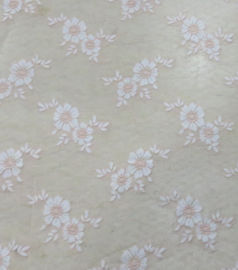 Lichtoranje Bloem Katoenen Nylon Kantstof voor kleding, manierkledingstukken, huwelijkskleding leverancier