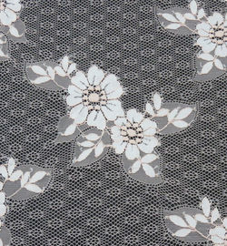 Lichtoranje Bloem Katoenen Nylon Kantstof voor kleding, manierkledingstukken, huwelijkskleding leverancier