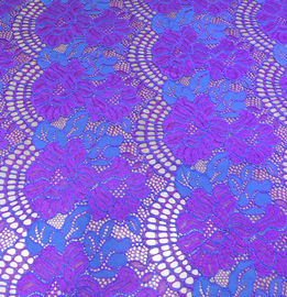 150CM Breedte Bloemen Katoenen Nylon Kantstof Purper/Wit/Zwart voor zich Dames het Kleden leverancier