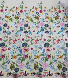 Multi - Stof van het Kleuren haakt de Bloemen Geborduurde Kant, Maniertextiel leverancier