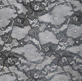 Zwarte hoge Voorraadkleur - het Kantstof FNS1948 van de kwaliteits Elastische Bloem leverancier