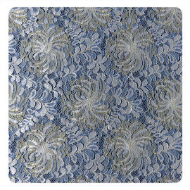 Stof van het de Guipurekant van Chantilly van de manier de Gouden Blauwe Witte Bloem Bloemen leverancier