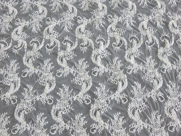 Het elegante Kant van Chantilly van de Koordviscose/Geborduurde Kantstof leverancier